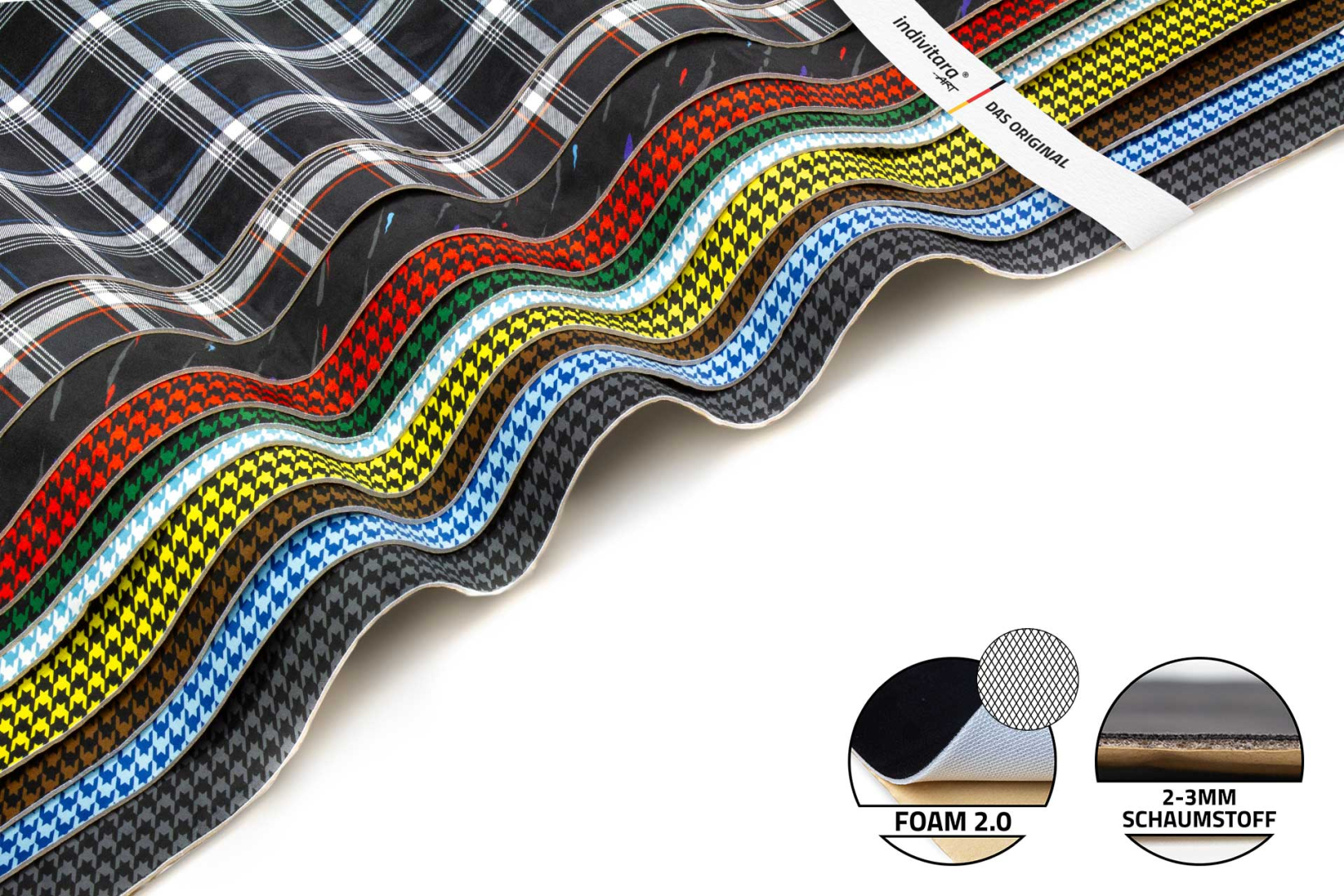 indivitara® Premium Art Foam - selbstklebender Mikrofaserstoff Premium - Meterware